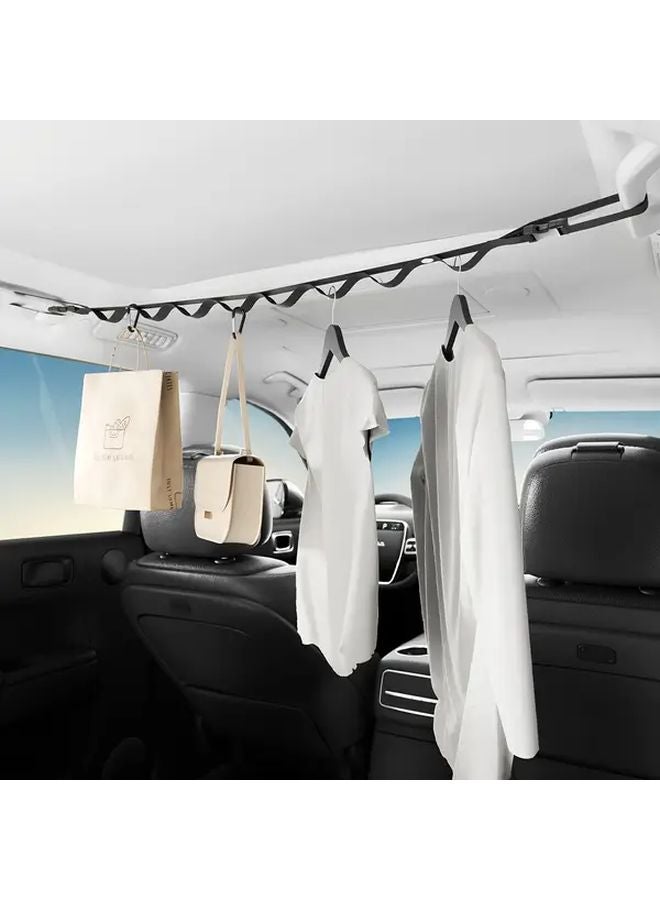 Black Car Clothesline Rear Seat Hanging Rack Multi Functional Storage Organizer - Image 1